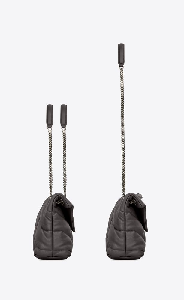 SaintLaurent_퀼트 처리된 크링클드 매트 가죽 소재의 루루 푸퍼 스몰백