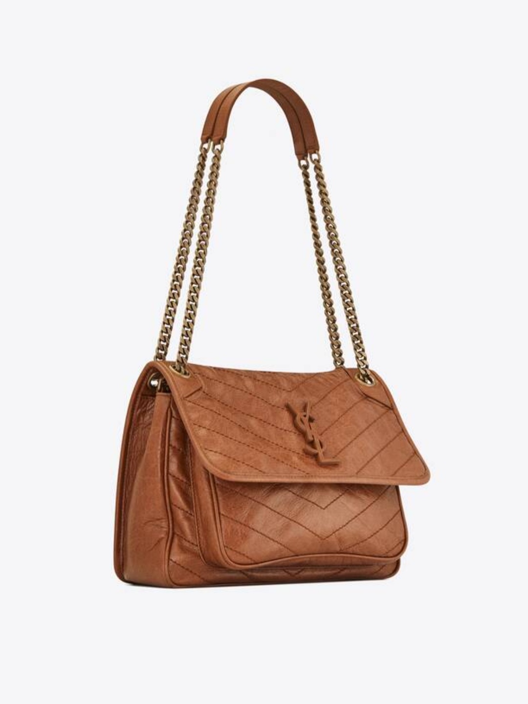 SaintLaurent_퀼트 처리된 크링클드 빈티지 가죽 소재의 니키 미디엄 백