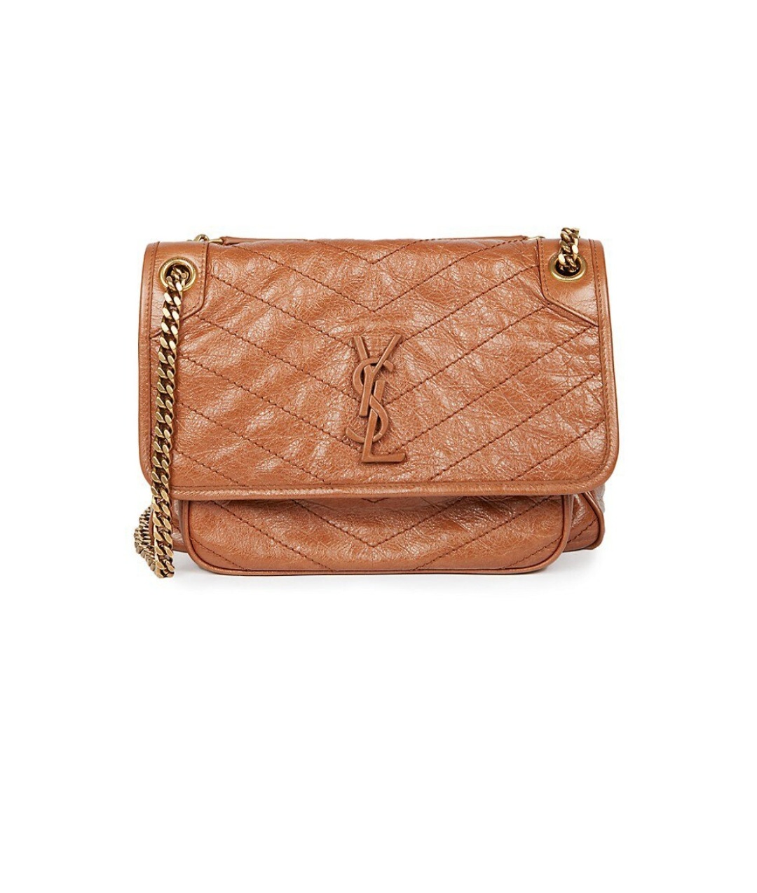 SaintLaurent_퀼트 처리된 크링클드 빈티지 가죽 소재의 니키 미디엄 백