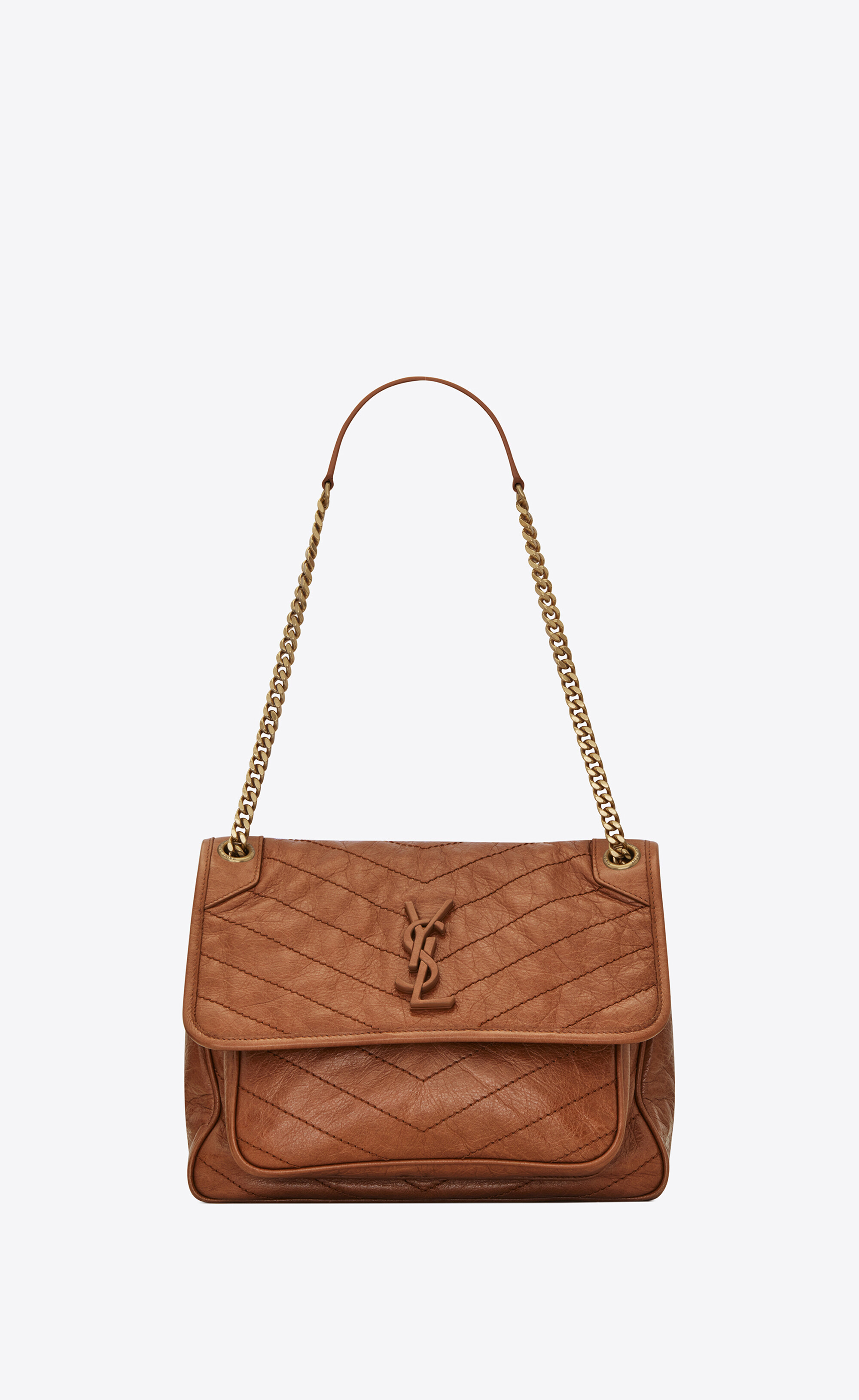SaintLaurent_퀼트 처리된 크링클드 빈티지 가죽 소재의 니키 미디엄백