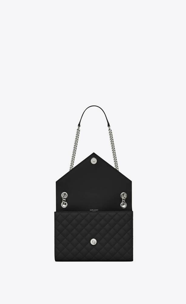SaintLaurent_퀼티드 블랙 가죽 소재의 미디엄 엔벨로프 백 thumbnail