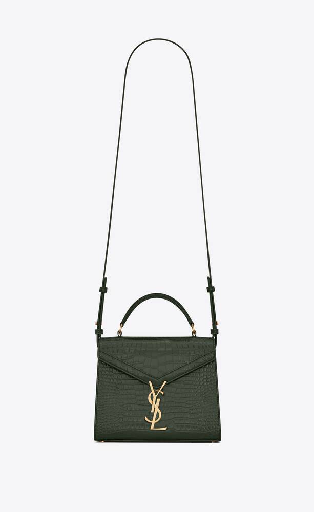 SaintLaurent_크로커다일 엠보스드 가죽 소재의 cassandra 미니 탑 핸들 백
