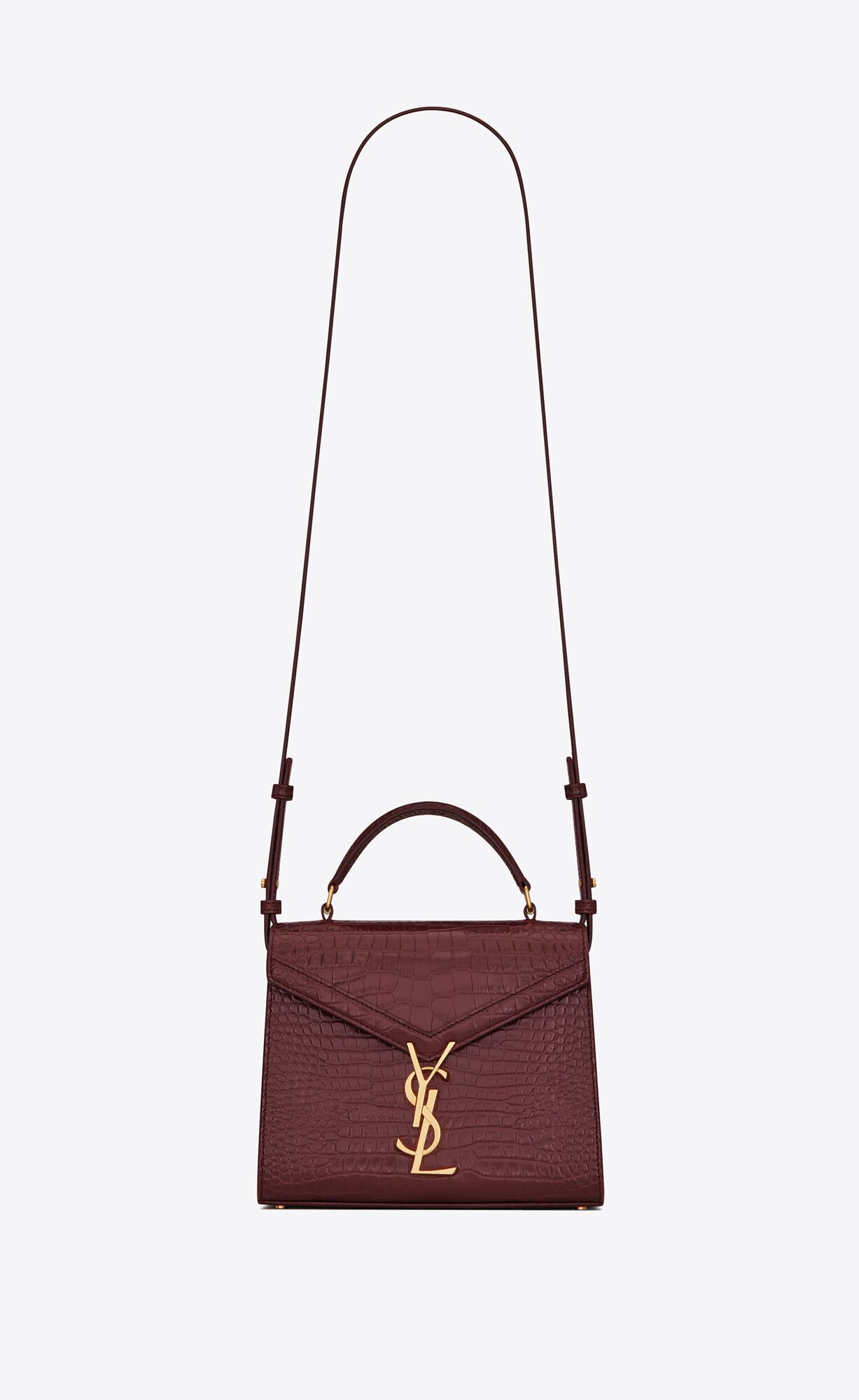SaintLaurent_크로커다일 엠보스드 가죽 소재의 cassandra 미니 탑 핸들 백