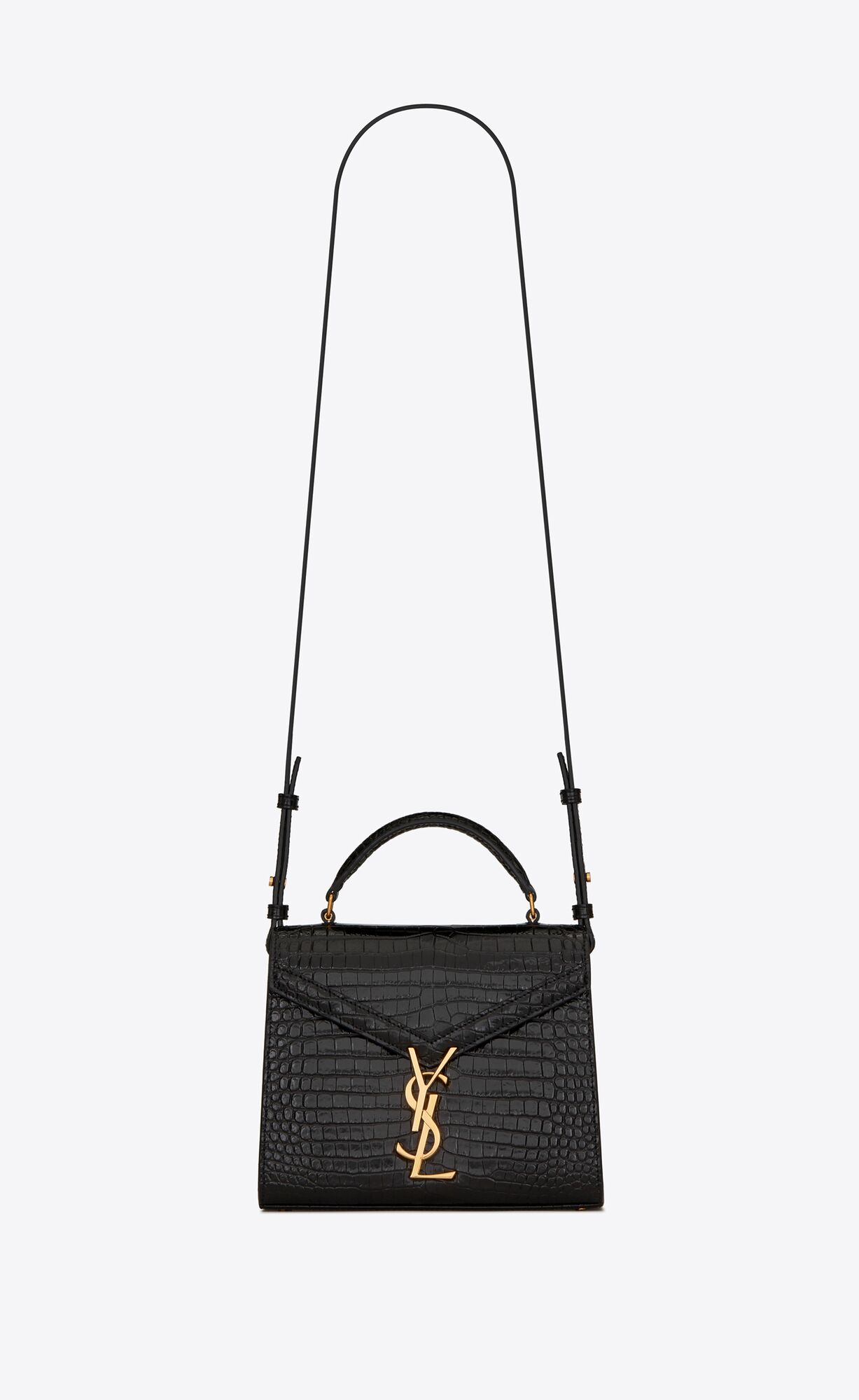 SaintLaurent_크로커다일 엠보스드 가죽 소재의 cassandra 미니 탑 핸들 백 thumbnail