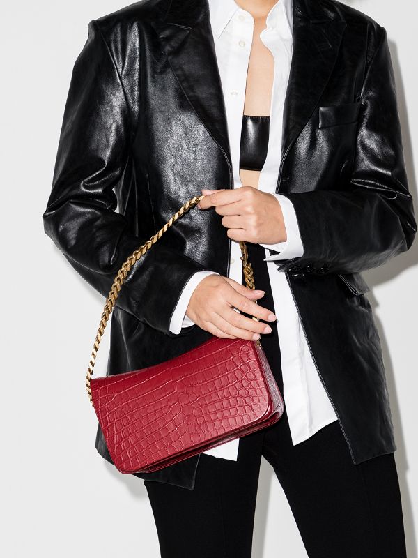 SaintLaurent_크로커다일 엠보스드 가죽 소재의 elise 숄더백 thumbnail