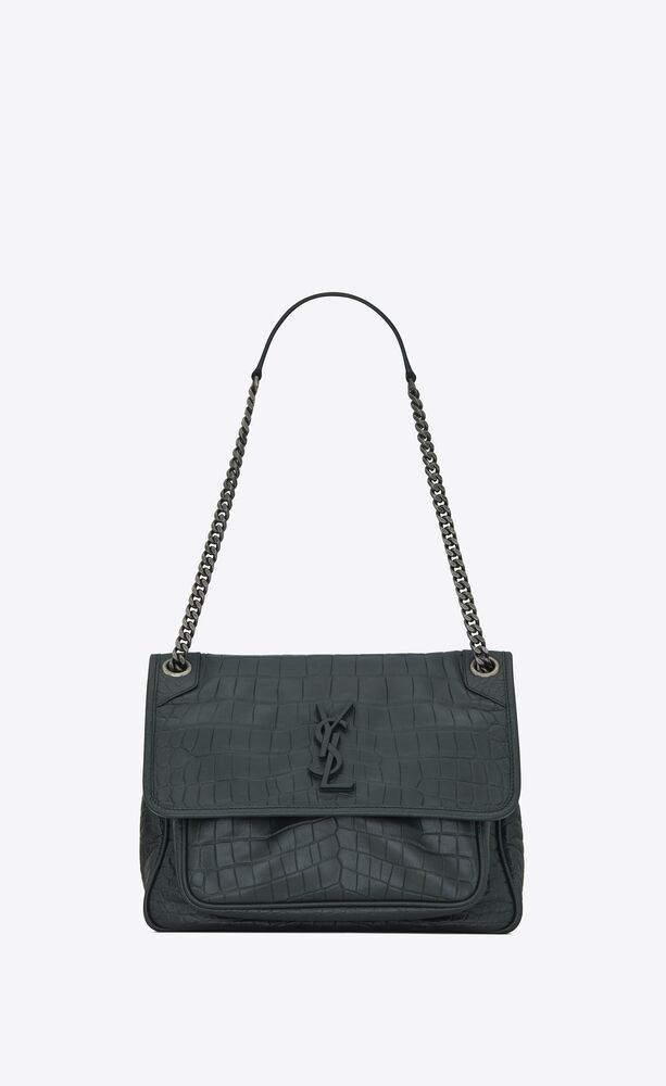 SaintLaurent_크로커다일 엠보스드 가죽 소재의 니키 미디엄백
