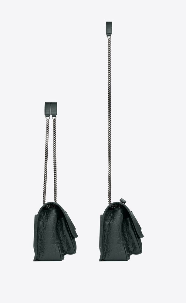 SaintLaurent_크로커다일 엠보스드 누벅 가죽 소재의 니키 베이비백