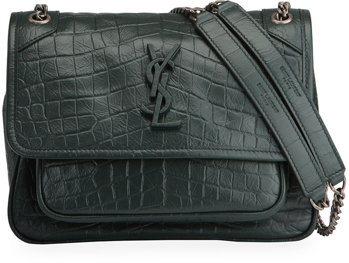 SaintLaurent_크로커다일 엠보스드 누벅 가죽 소재의 니키 베이비백