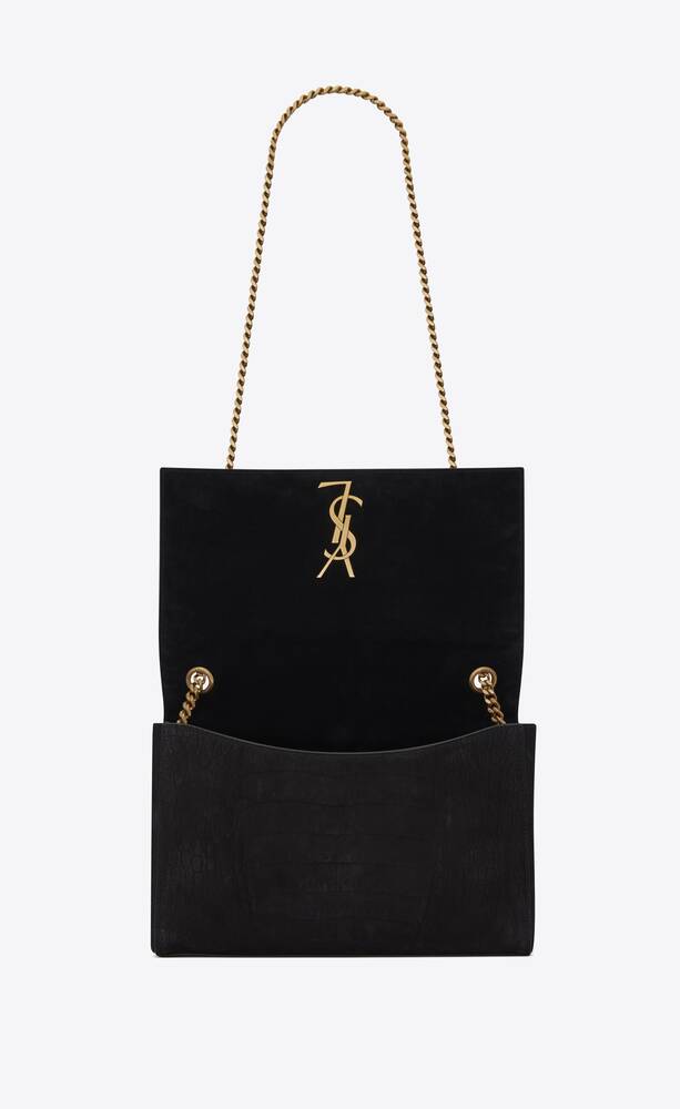 SaintLaurent_크로커다일 엠보스드 누벅 가죽 소재의 케이트 미디엄 리버서블 백