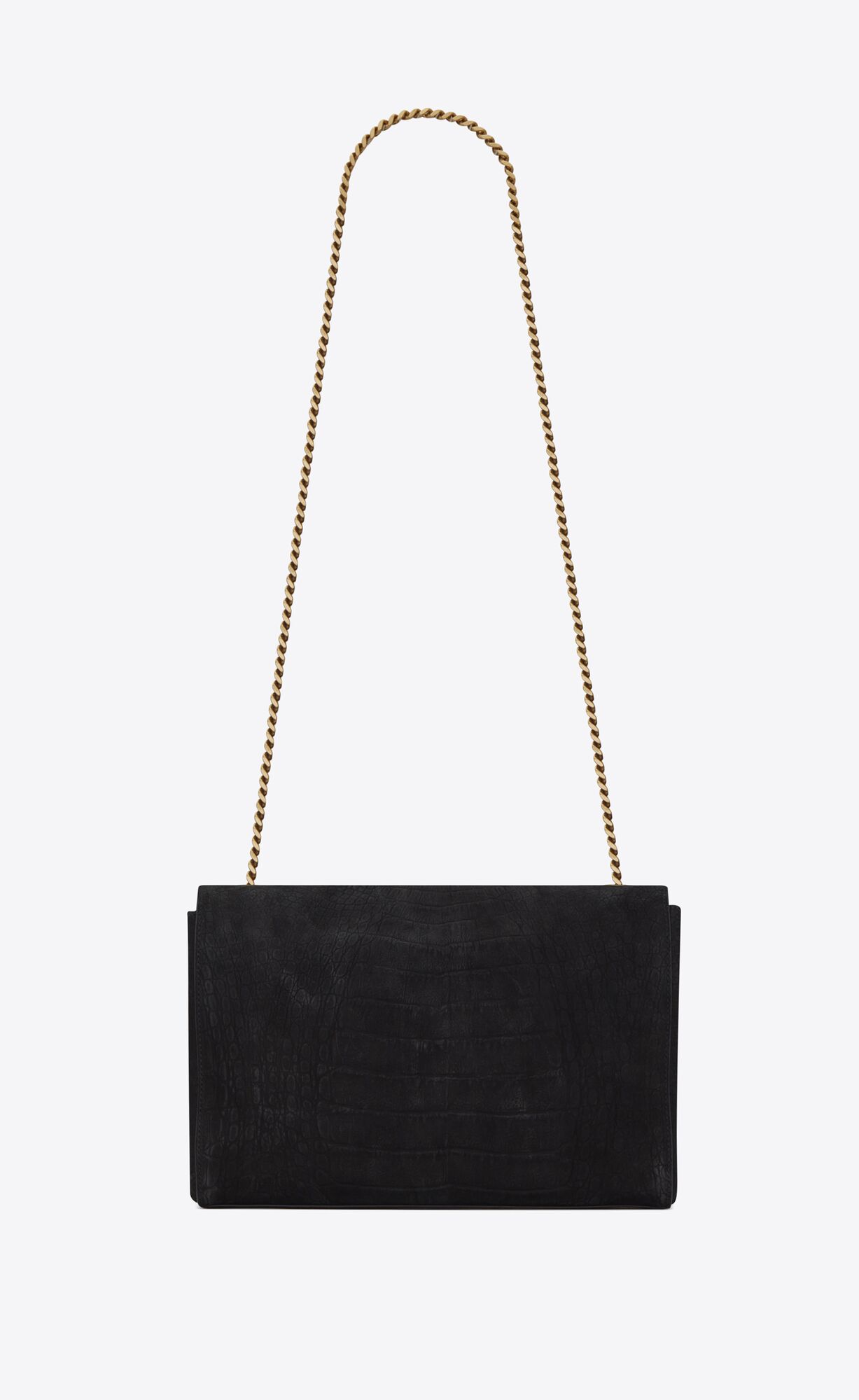 SaintLaurent_크로커다일 엠보스드 누벅 가죽 소재의 케이트 미디엄 리버서블 백