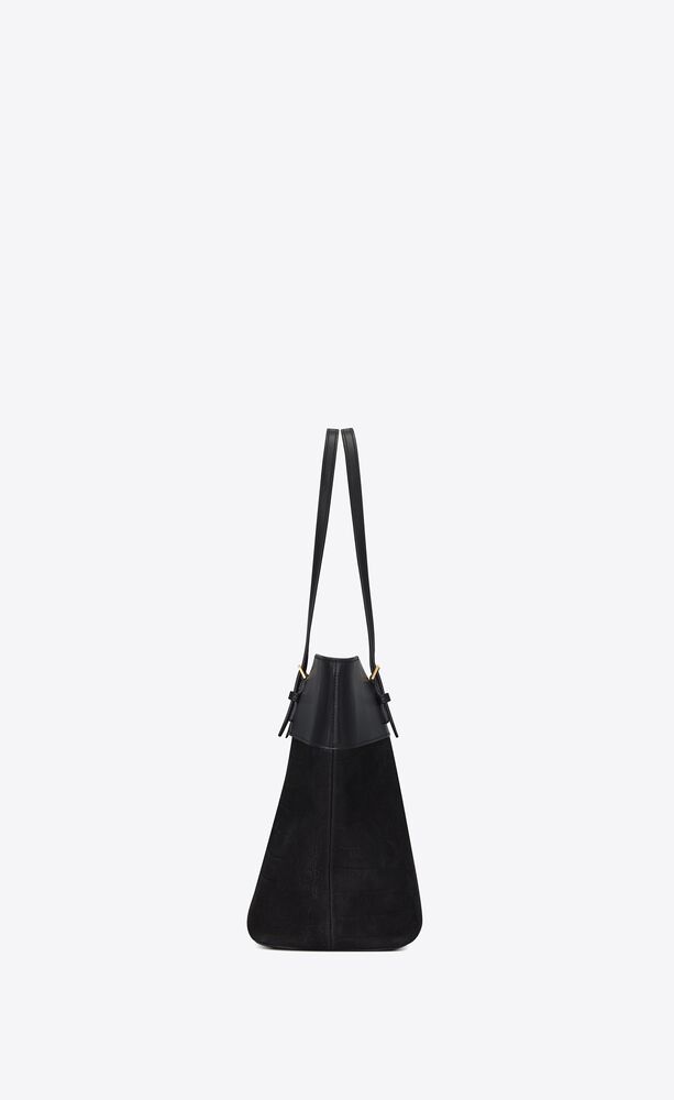 SaintLaurent_크로커다일 엠보스드 누벅 가죽과 스무스 가죽 소재의 부클레 e w 미디엄 쇼퍼백