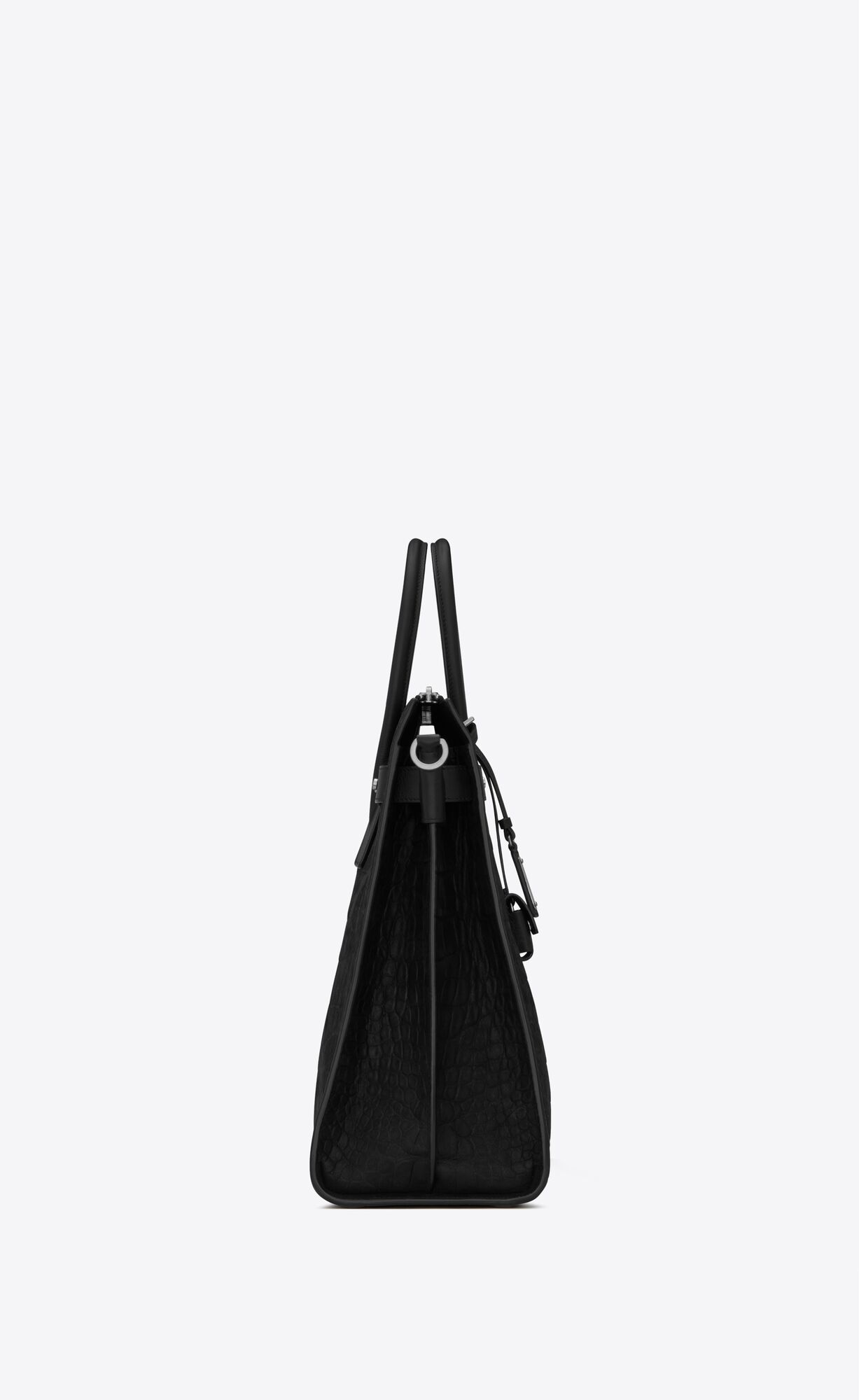 SaintLaurent_크로커다일 엠보스드 누벅 가죽과 스무스 가죽 소재의 삭 드 주 노스 사우스 지퍼 토트백