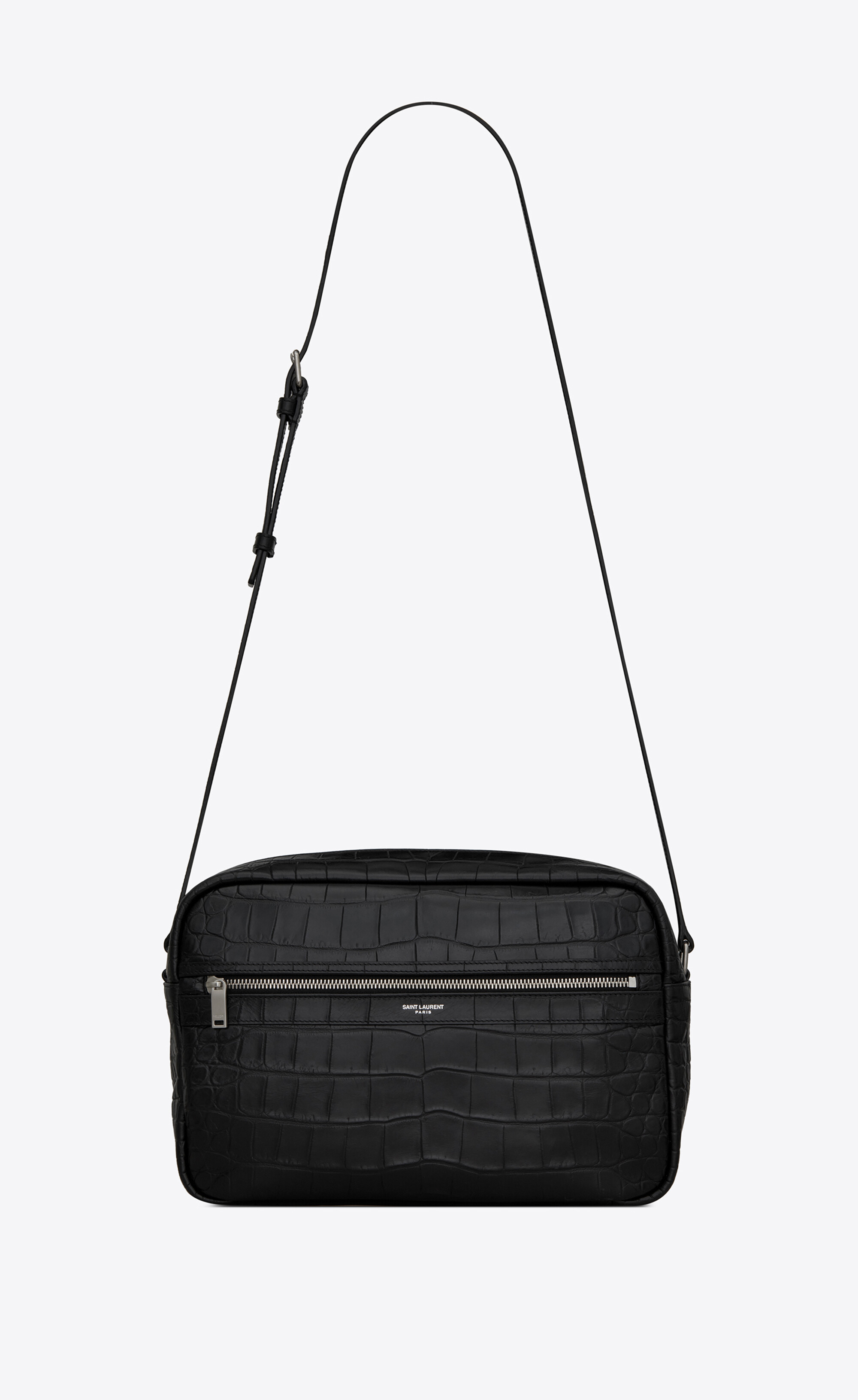 SaintLaurent_크로커다일 엠보스드 매트 가죽 소재의 시드 슬림 메신저백