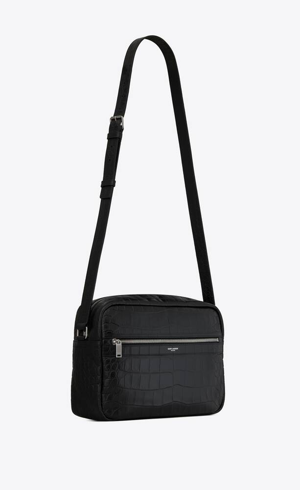 SaintLaurent_크로커다일 엠보스드 매트 가죽 소재의 시드 슬림 메신저백