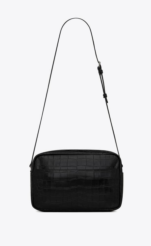 SaintLaurent_크로커다일 엠보스드 매트 가죽 소재의 시드 슬림 메신저백 thumbnail