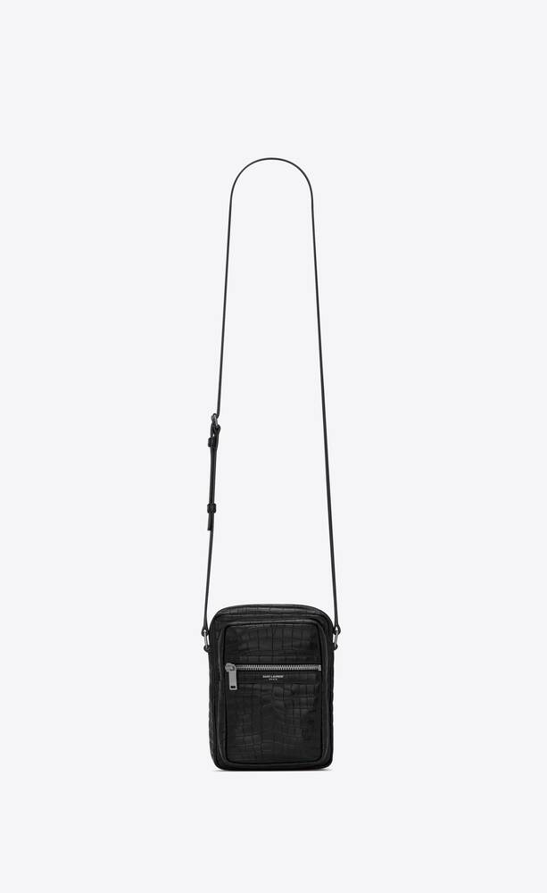 SaintLaurent_크로커다일 엠보스드 매트 가죽 소재의 시드 파우치