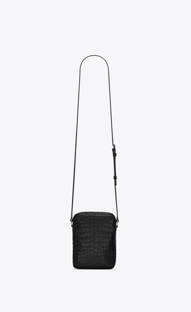 SaintLaurent_크로커다일 엠보스드 매트 가죽 소재의 시드 파우치