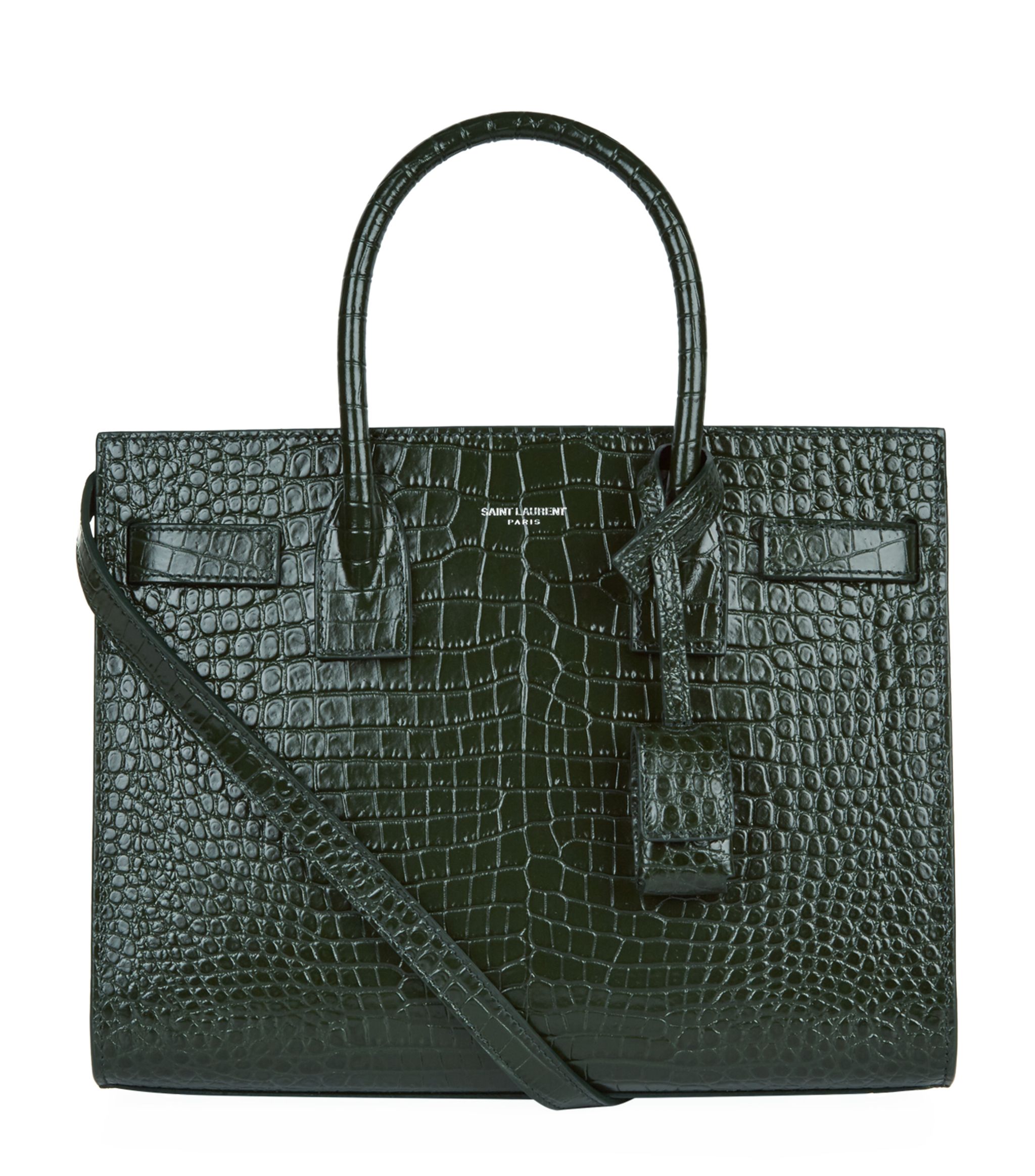 SaintLaurent_크로커다일 엠보스드 매트 가죽 소재의 클래식 삭 드 주르 베이비백 thumbnail