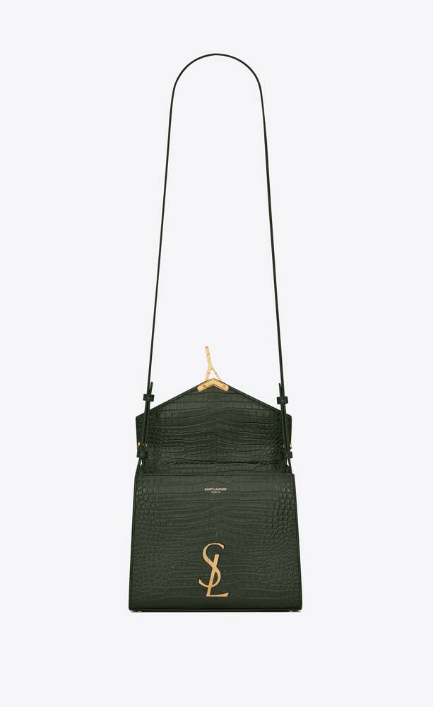 SaintLaurent_크로커다일 엠보스드 샤이니 가죽 소재의 카산드라 미니 탑 핸들 백 thumbnail