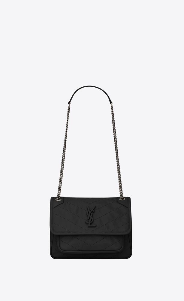 SaintLaurent_크링클드 퀼티드 토프 가죽 소재의 베이비 니키 체인 백