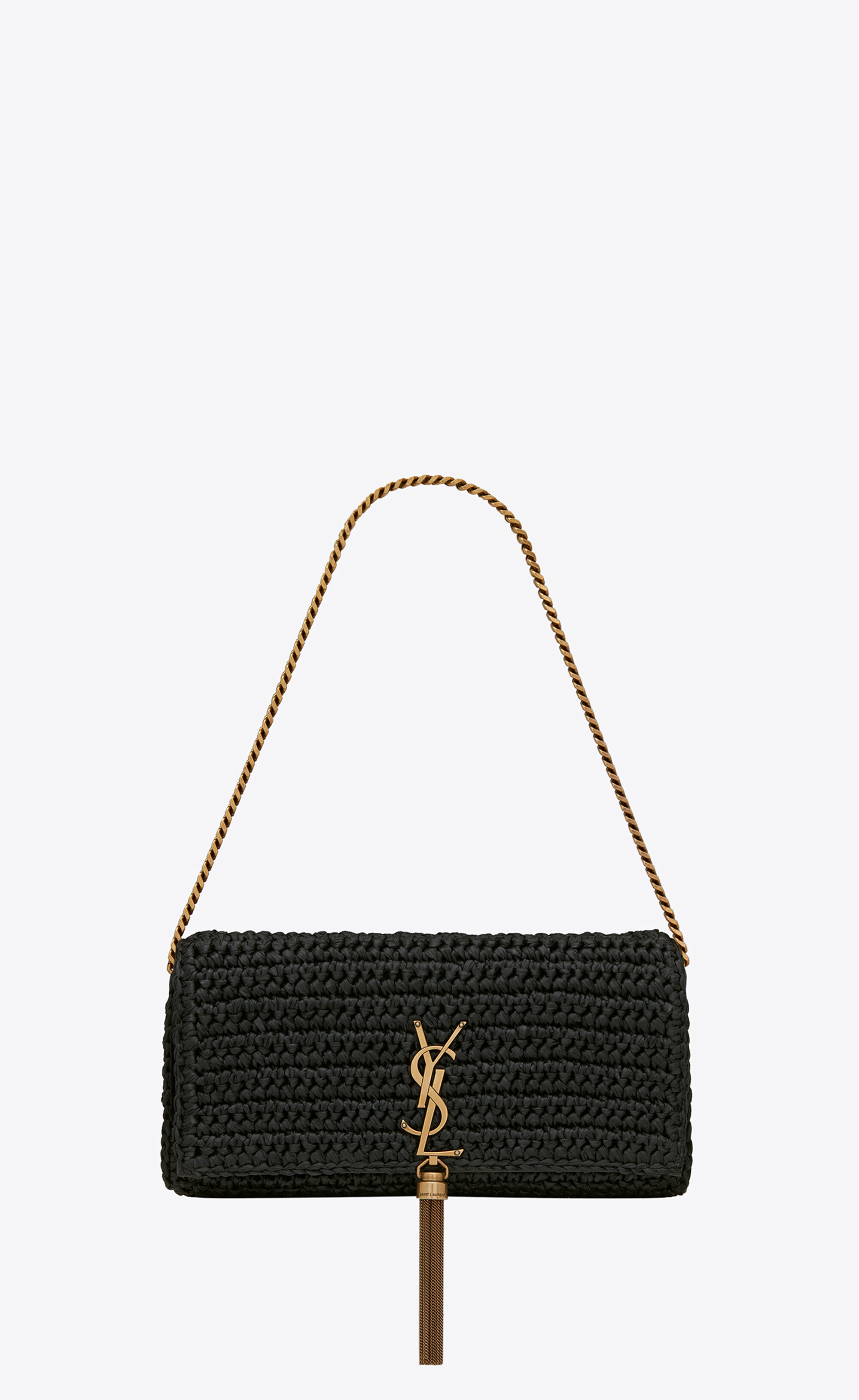 SaintLaurent_테슬이 장식된 라피아와 가죽 소재의 kate 99 백 thumbnail