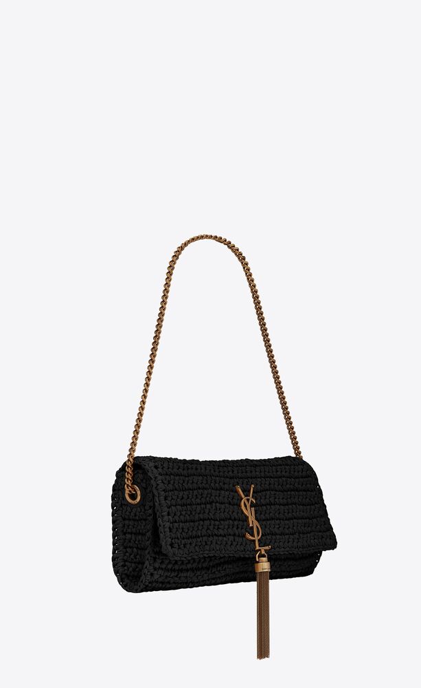 SaintLaurent_테슬이 장식된 라피아와 가죽 소재의 kate 99 백