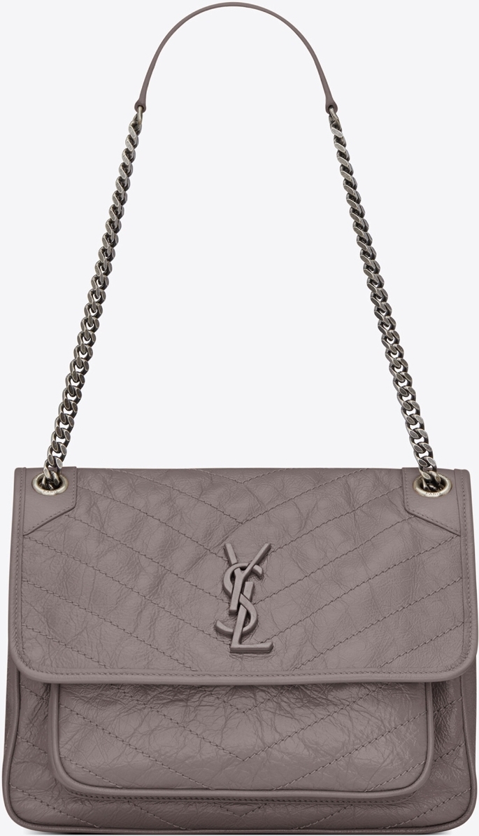 SaintLaurent_포그 가죽 소재의 크링클드 퀼티드 미디움 니키 체인 백