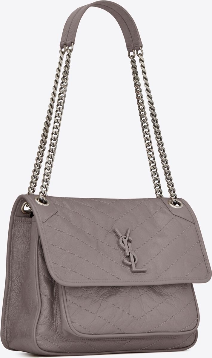 SaintLaurent_포그 가죽 소재의 크링클드 퀼티드 미디움 니키 체인 백