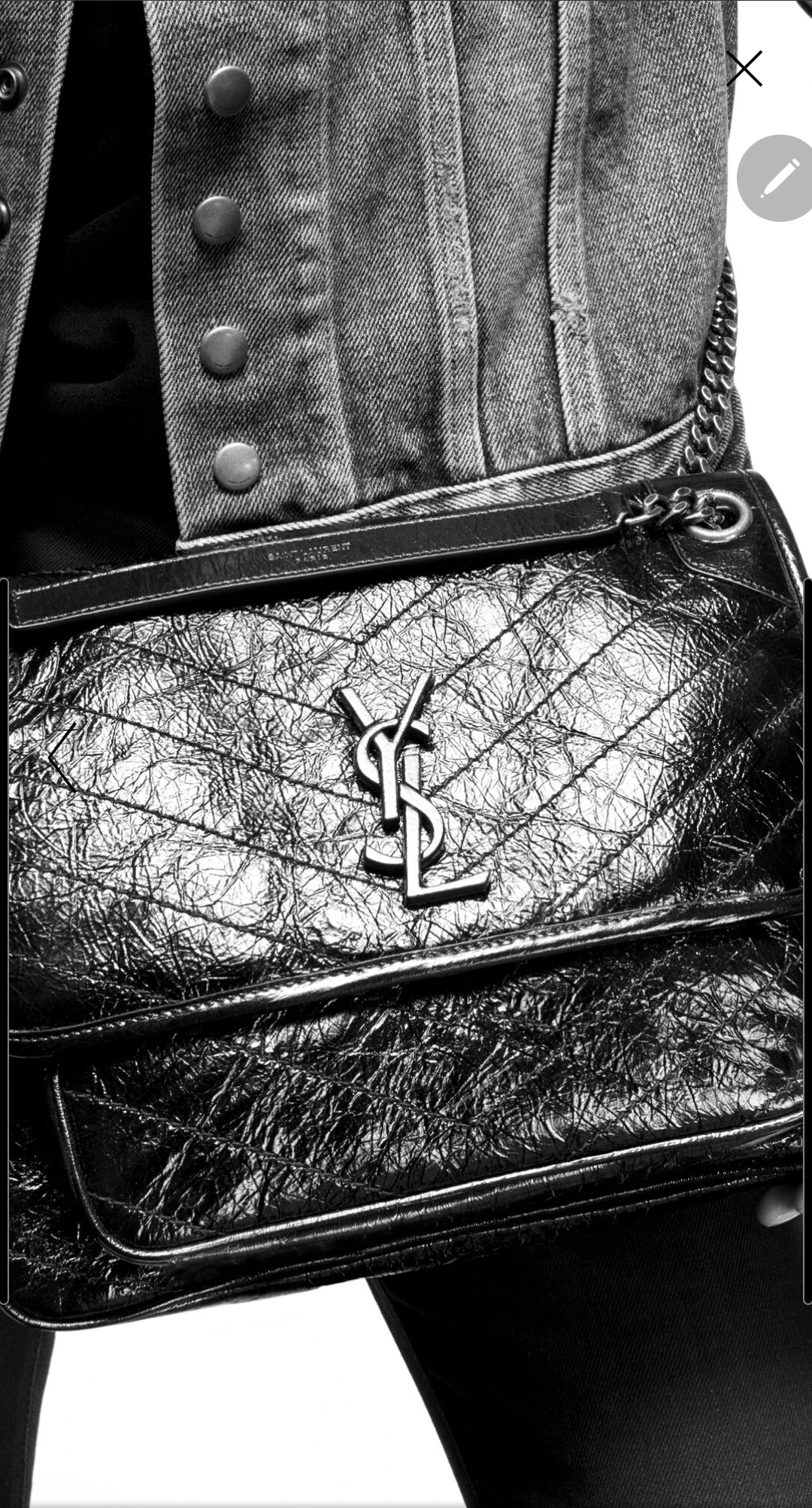 SaintLaurent_포그 가죽 소재의 크링클드 퀼티드 미디움 니키 체인 백
