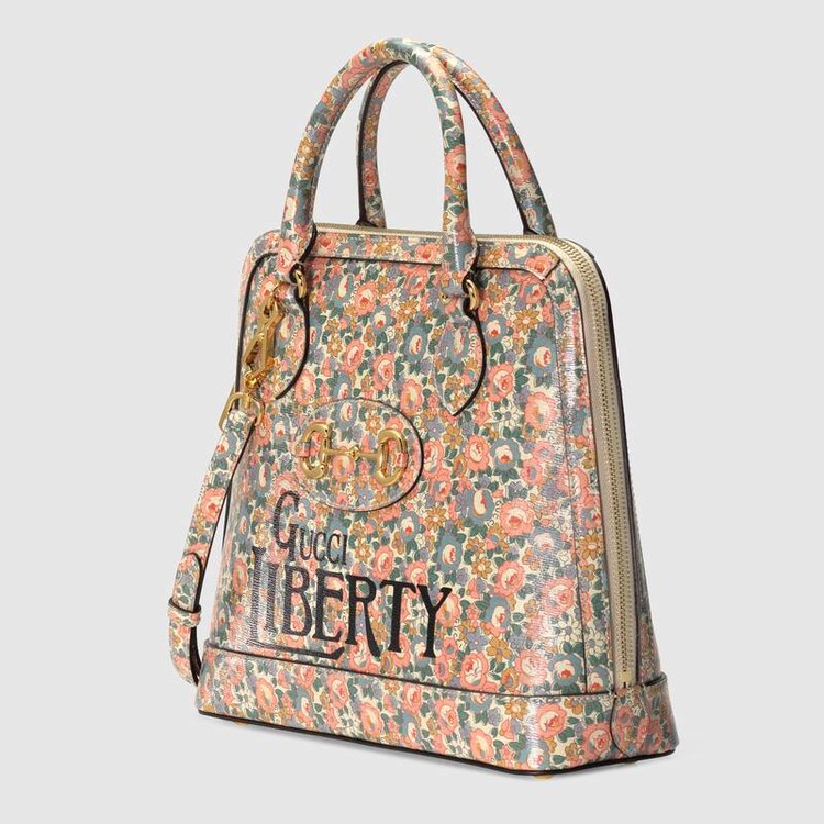 구찌_온라인 단독 구찌 1955 홀스빗 Liberty London 탑 핸들 백