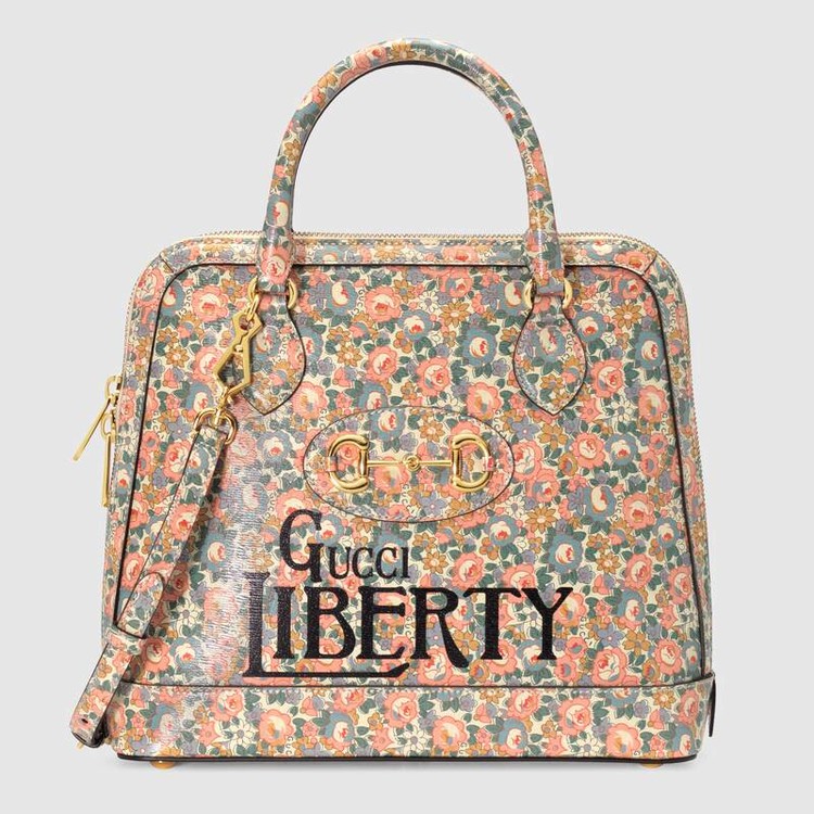 구찌_온라인 단독 구찌 1955 홀스빗 Liberty London 탑 핸들 백