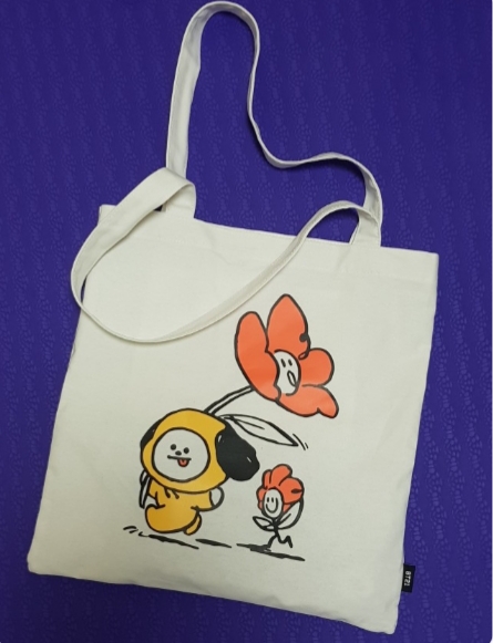 라인프렌즈_BT21 CHIMMY 플라워 에코백