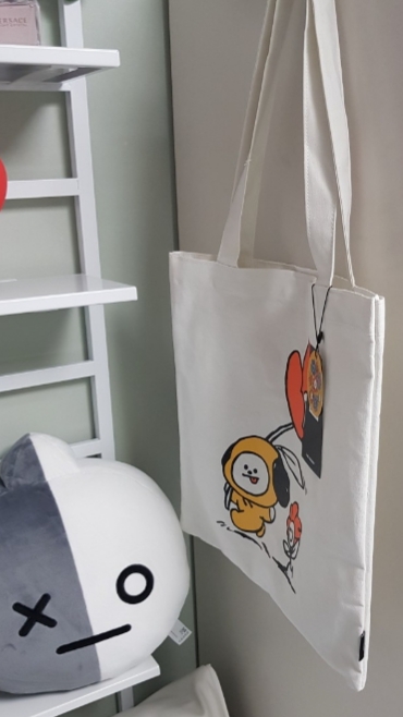 라인프렌즈_BT21 CHIMMY 플라워 에코백