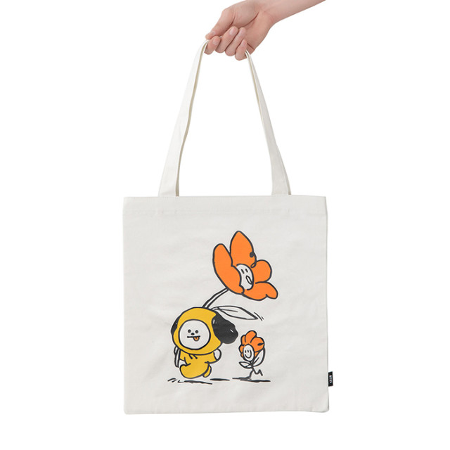 라인프렌즈_BT21 CHIMMY 플라워 에코백