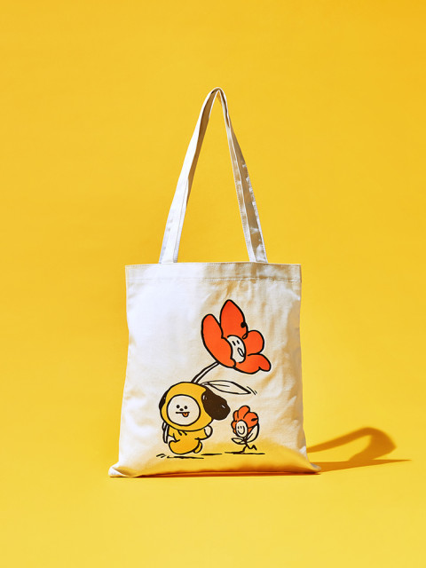 라인프렌즈_BT21 CHIMMY 플라워 에코백