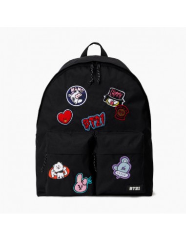 라인프렌즈_BT21 HEART 와펜 투포켓 블랙 백팩 thumbnail