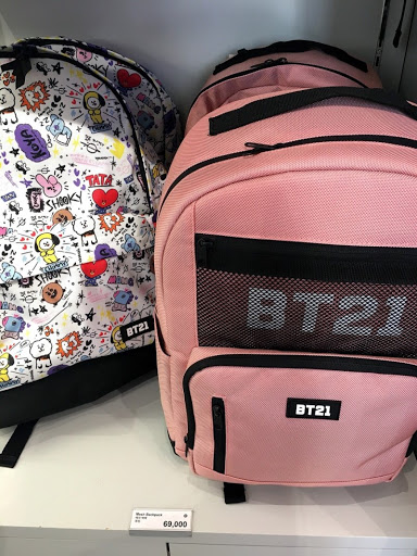 라인프렌즈_BT21 핑크 메쉬 백팩 thumbnail
