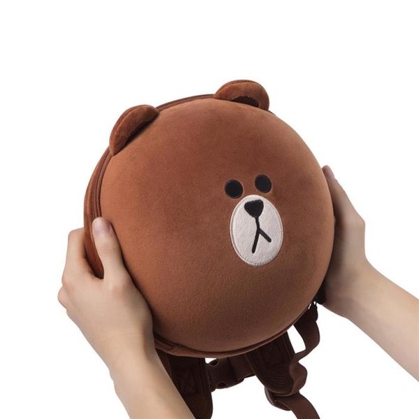 라인프렌즈_브라운 페이스 키즈 백팩