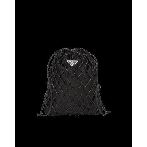 프라다_가죽과 새틴 메시백 블랙