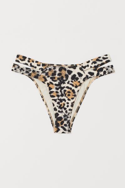 H&M_비키니 하의 라이트베이지 레오파드프린트