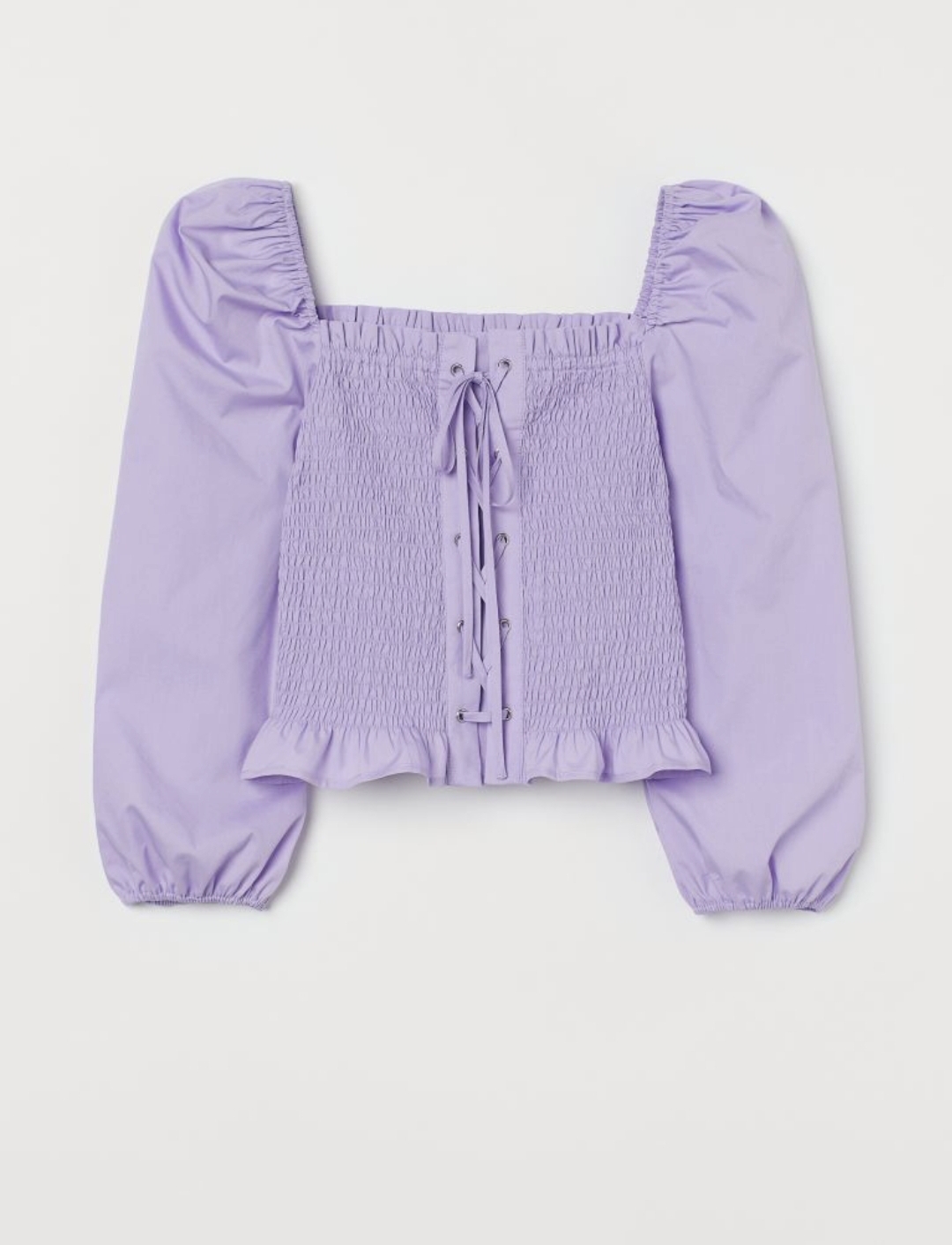 H&M_스모킹 디테일 블라우스