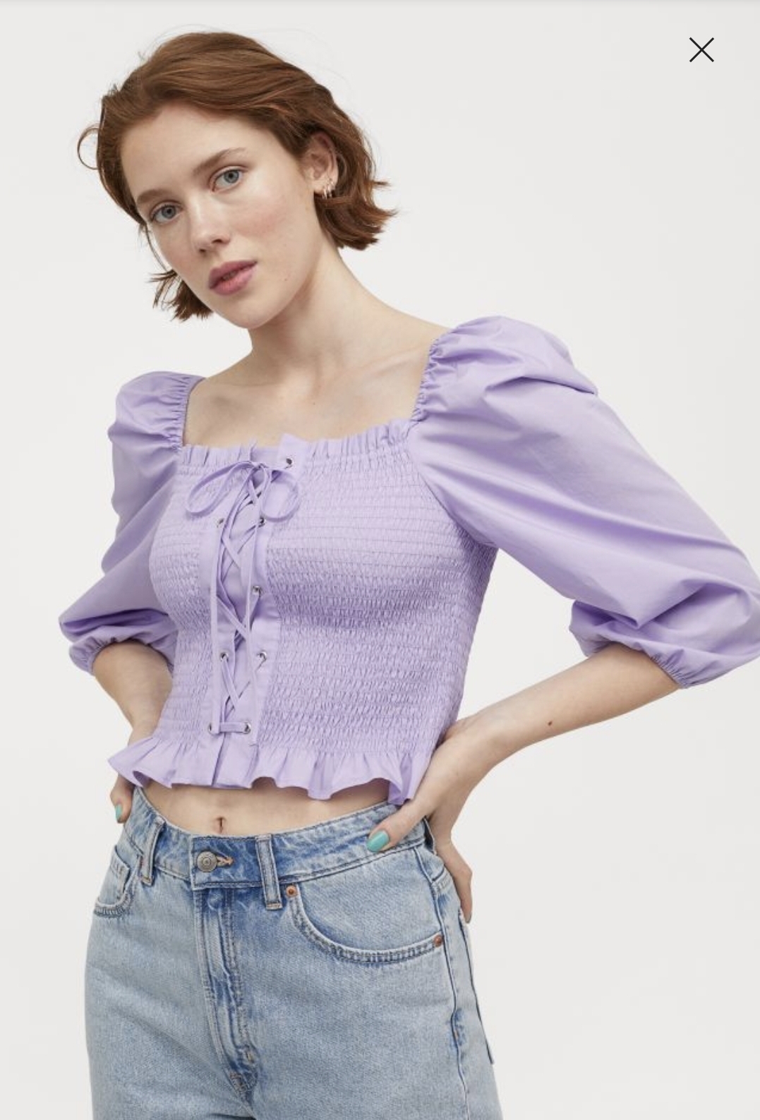 H&M_스모킹 디테일 블라우스 thumbnail