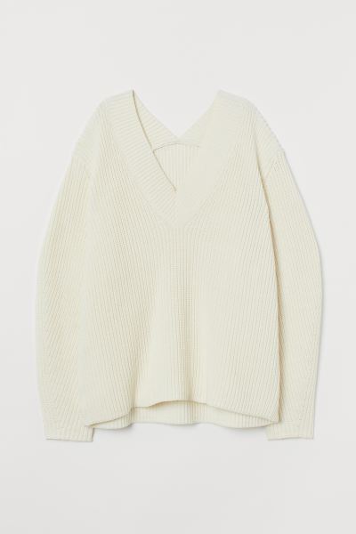 H&M_스웨터 크림