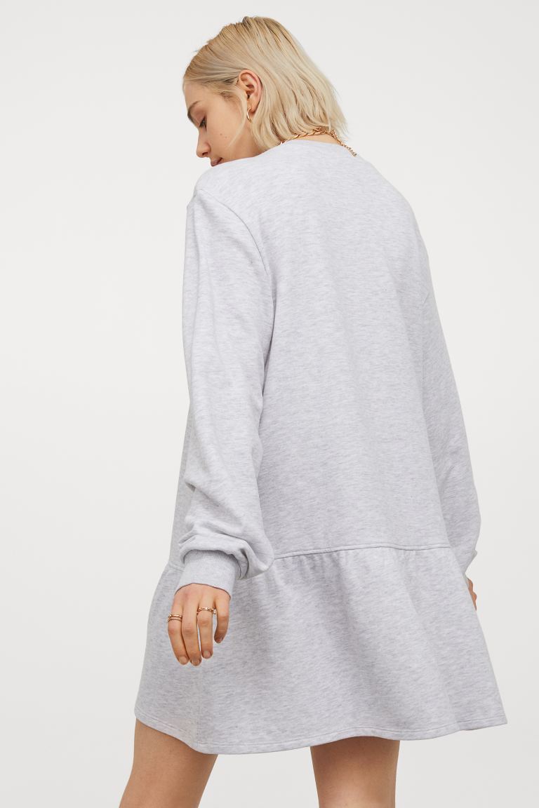 H&M_스웨트 드레스 라이트 그레이 멜란지