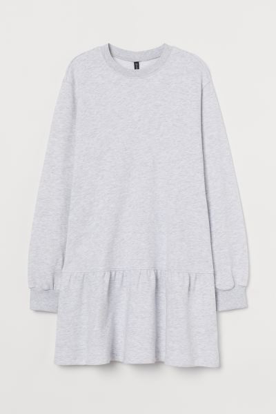 H&M_스웨트 드레스 라이트 그레이 멜란지 thumbnail