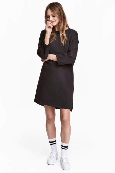 H&M_스웨트 드레스 블랙