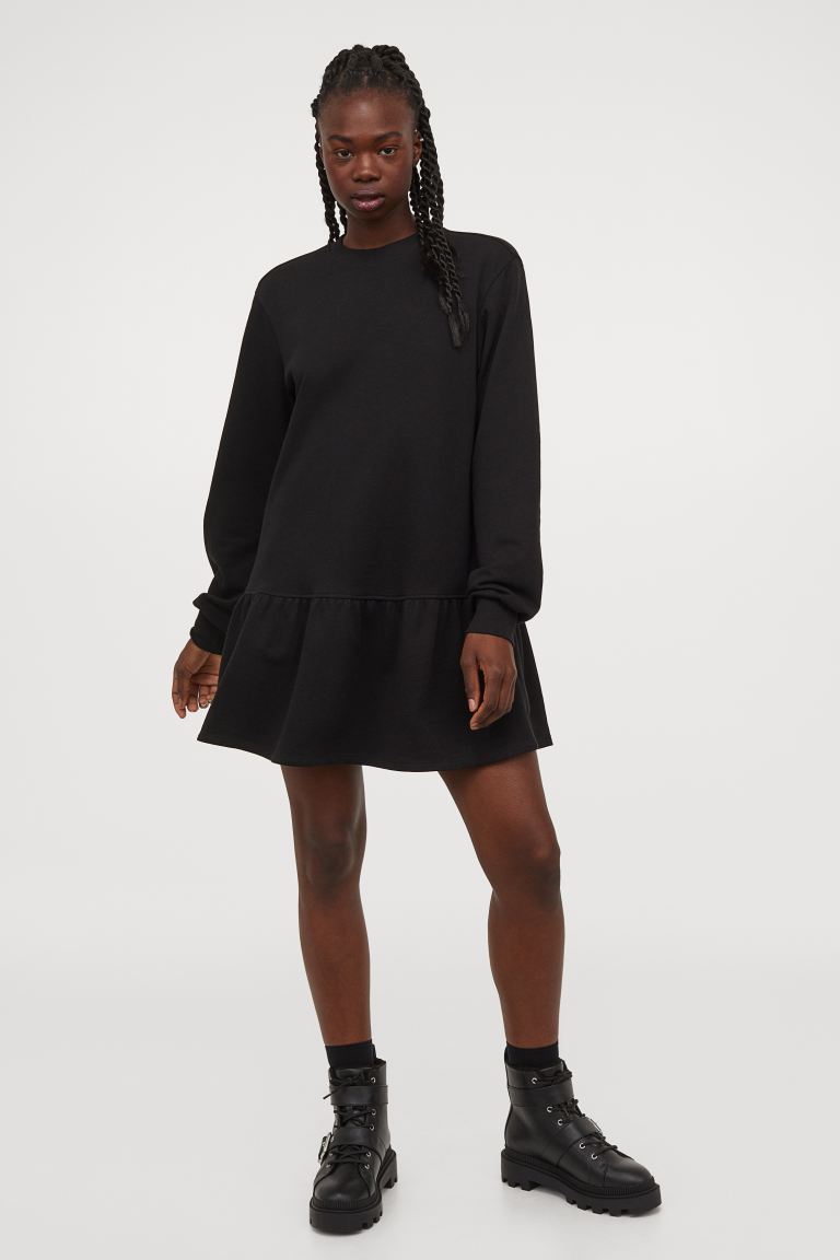 H&M_스웨트 드레스 블랙