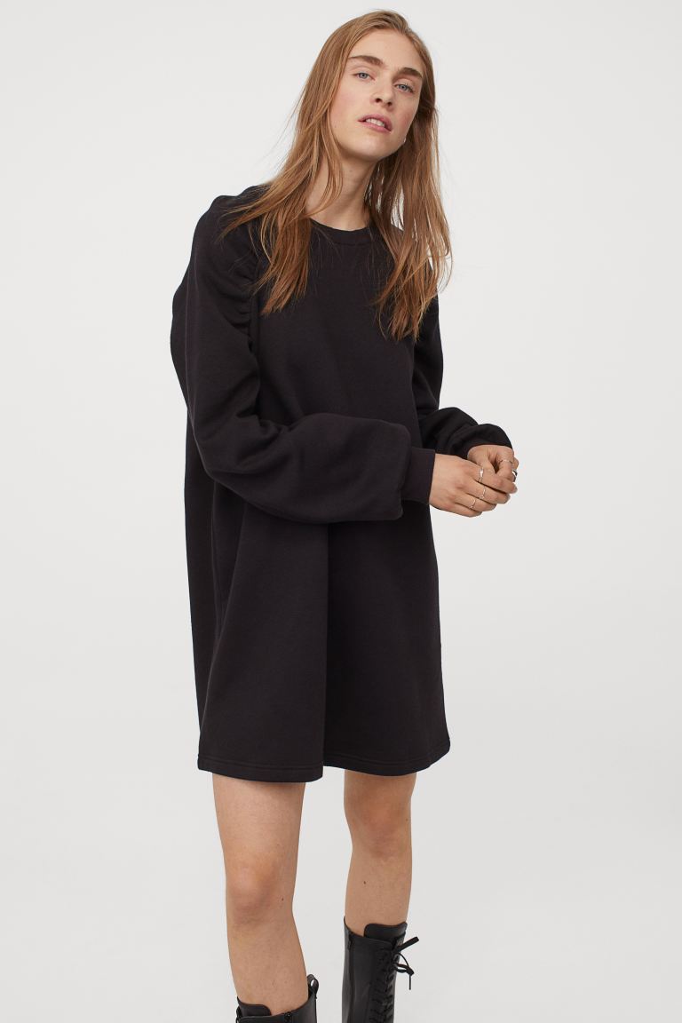 H&M_스웨트 드레스 블랙