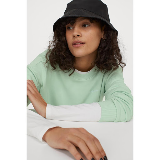 H&M_스웨트셔츠 민트그린 LOVE