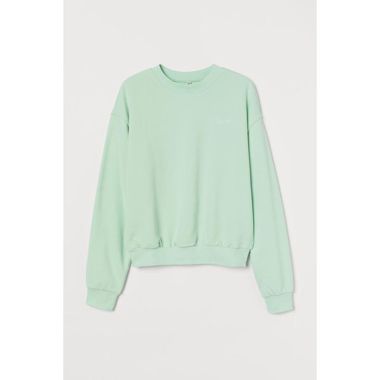 H&M_스웨트셔츠 민트그린 LOVE
